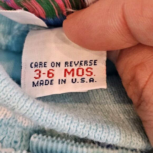 VTG Oshkosh Baby Girl 3 6 Months Blue Corduroy Vestback Bibs Overalls Set‎ USA - Picture 13 of 14